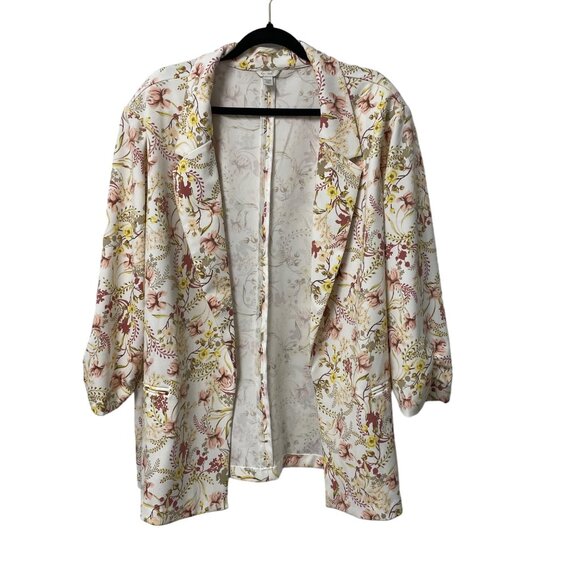 Cato Jackets & Blazers - CATO EST 1946 BLAZER PASTEL FLORAL COLORFUL ARTSY SIZE 26/28W STRETCH OPEN FRONT